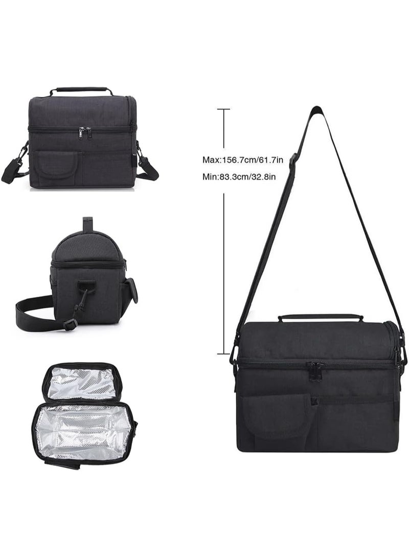 PTTIMFFM Insulated Cooler Lunch Bag with Reusable Stainless Steel Cutlery Set, Waterproof Picnic & Travel Bag and 1 Tableware Set Combo - Image 2